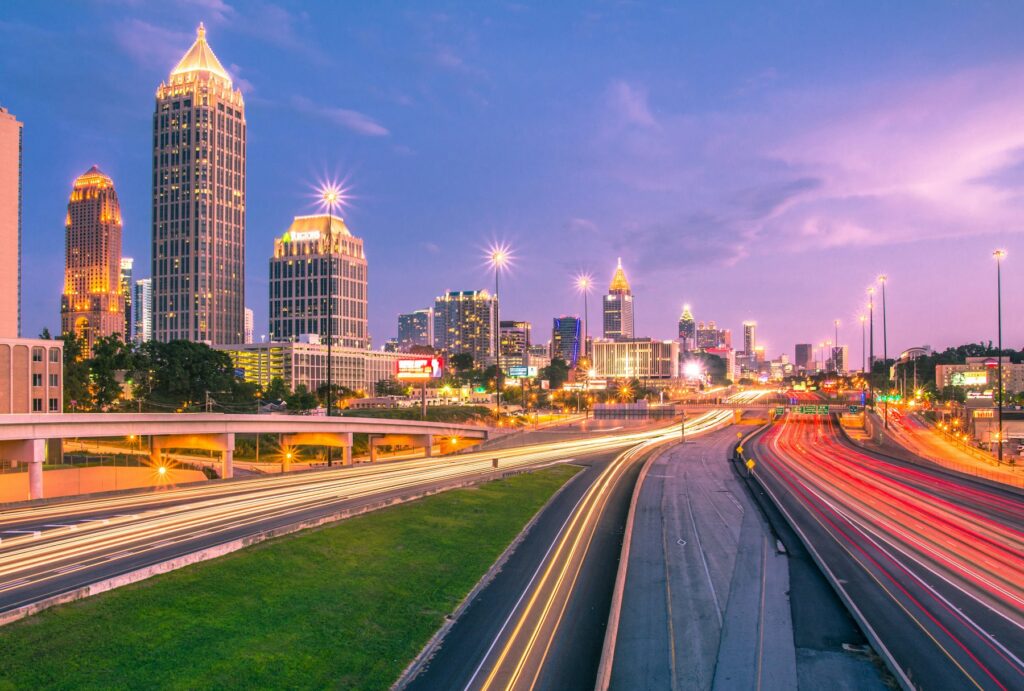Atlanta skyline at night